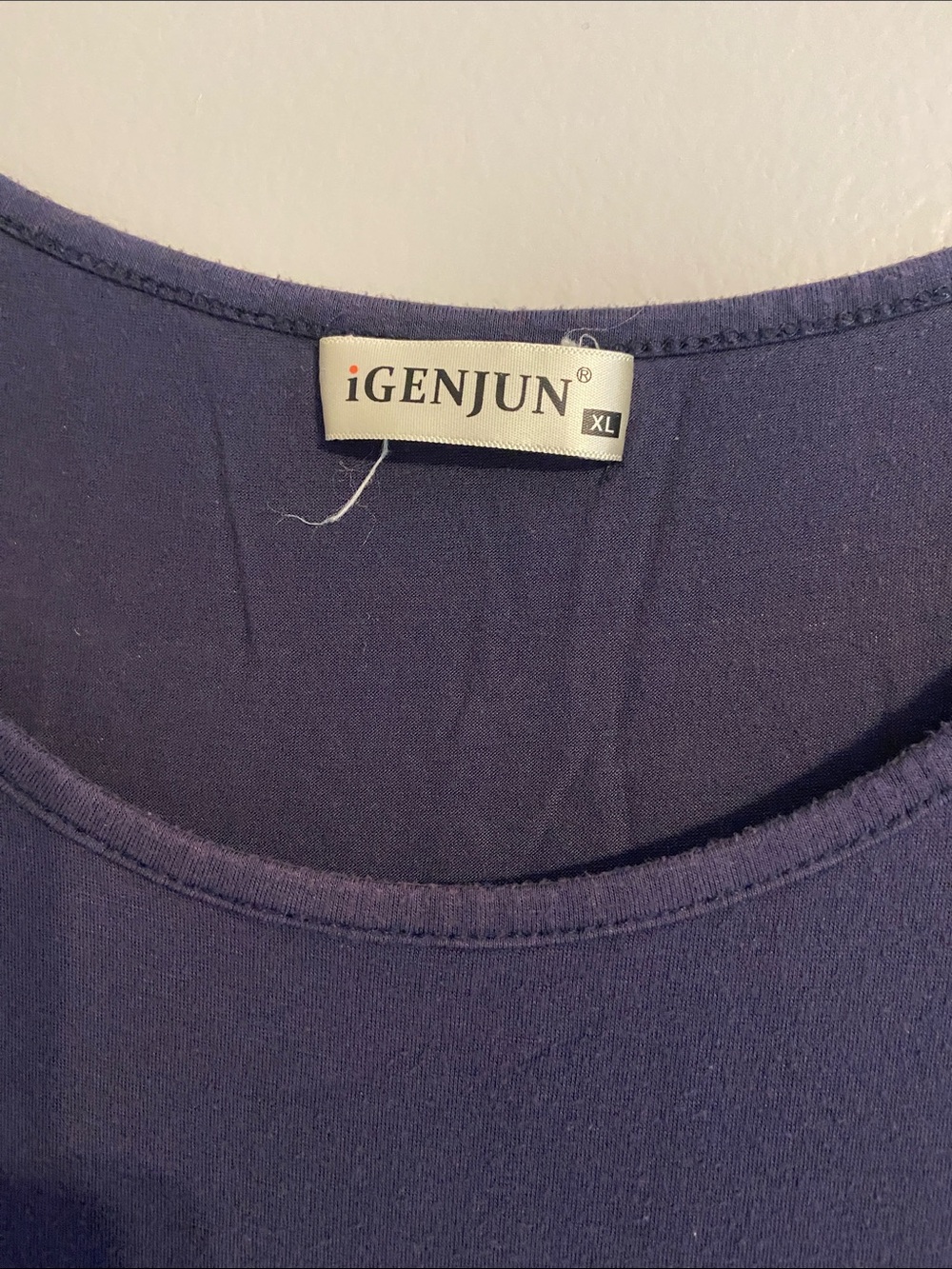 IGENJUN Navy Cold-Shoulder Scoop Neck Tank Top - Picture 2 of 5